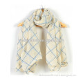New In Plaid Cotton Linen Scarf For Women